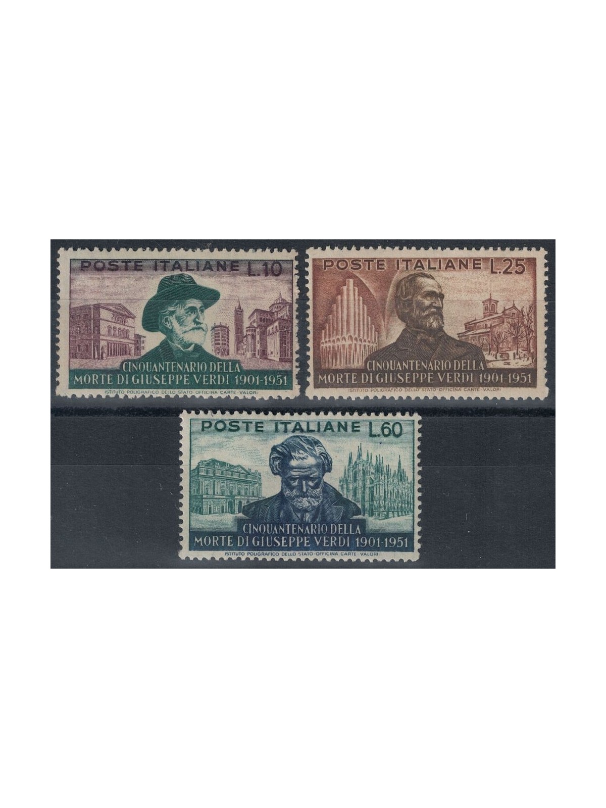 ITALY 1951 Giuseppe Verdi 3v MH*