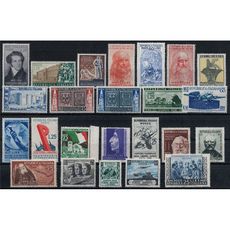 ITALIA 1952 Annata Completa 24v MH*