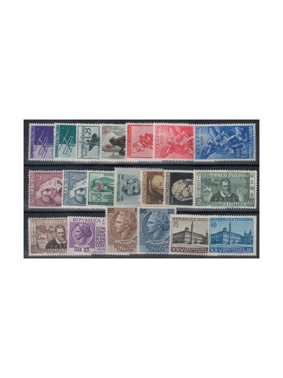 ITALY 1954 Complete Year 20v MH*