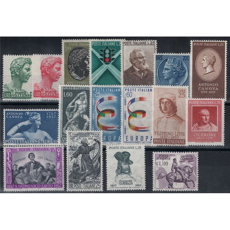ITALY 1957 Complete Year 17v MH*