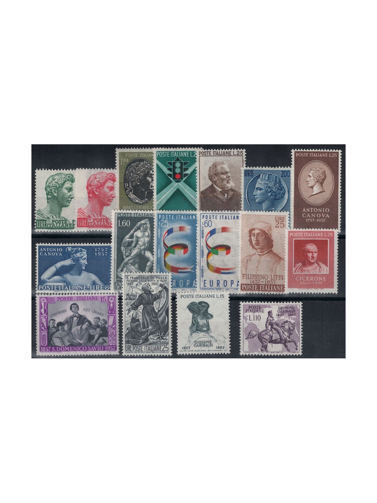 ITALY 1957 Complete Year 17v MH*