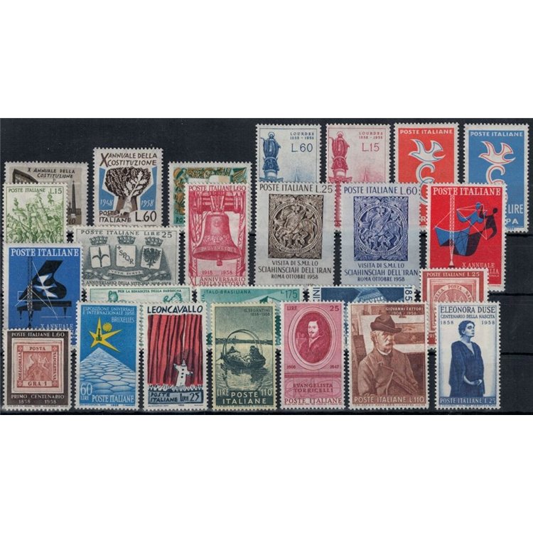 ITALY 1958 Complete Year 25v MH*