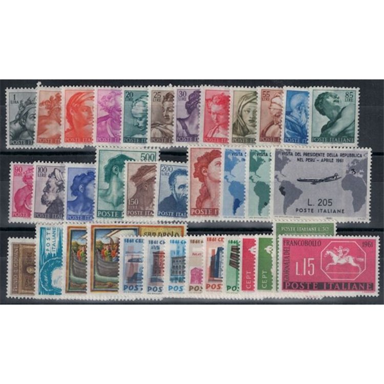 ITALIA 1961 Annata Completa no Gronchi Rosa 36v MH*