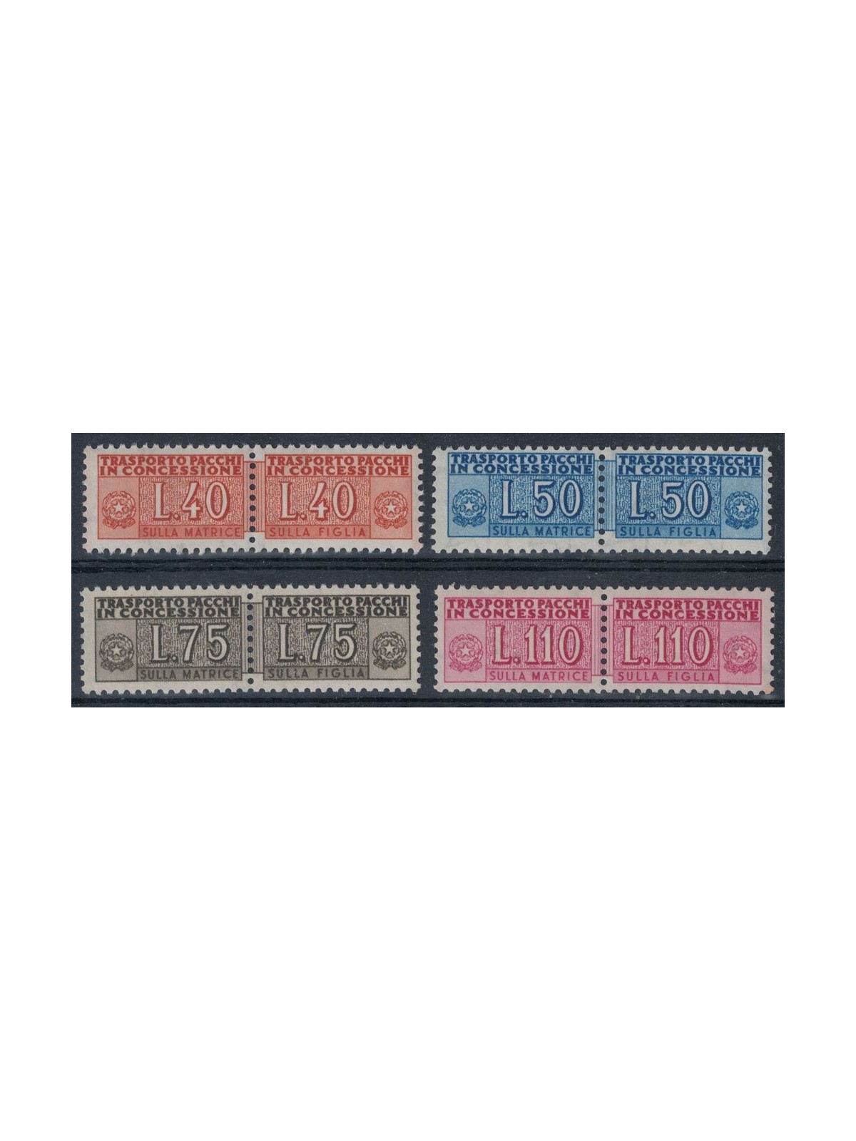 ITALIA 1955-58 Pacchi in concessione 4v MH*