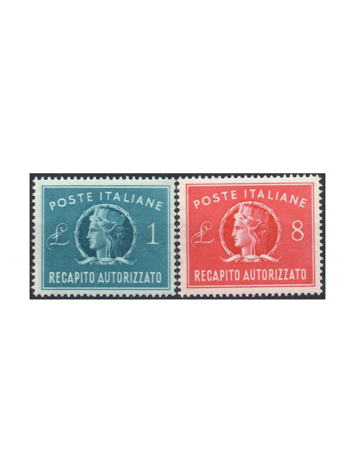 ITALIA 1947 Recapito autorizzato 2v MH*