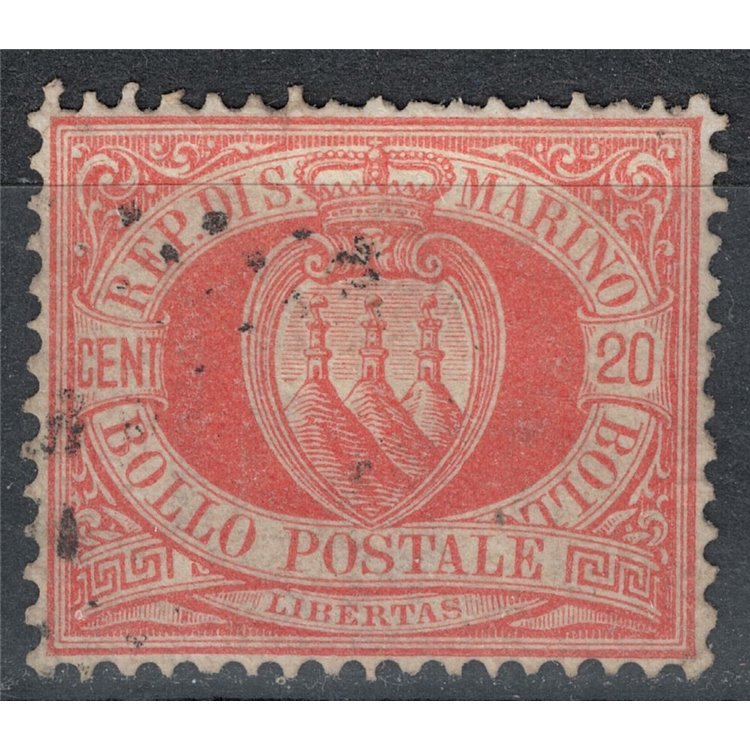 SAN MARINO 1877-90 20c red us