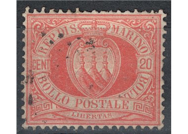 SAN MARINO 1877-90 20c red us