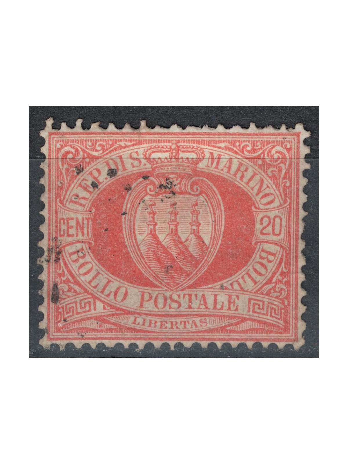 SAN MARINO 1877-90 20c red us
