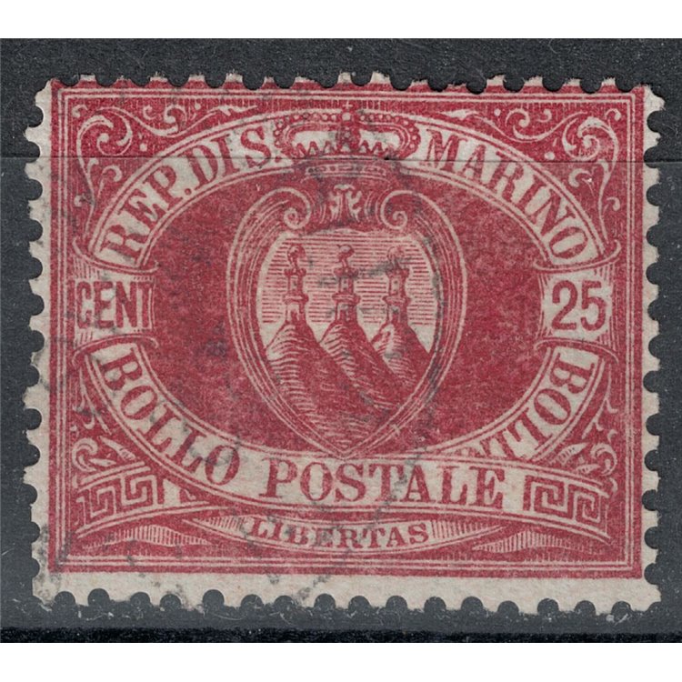 SAN MARINO 1877-90 25c brown lacquer us