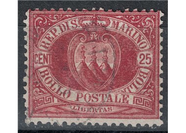 SAN MARINO 1877-90 25c brown lacquer us