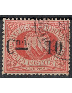SAN MARINO 1892 10c on 20c red (10) us