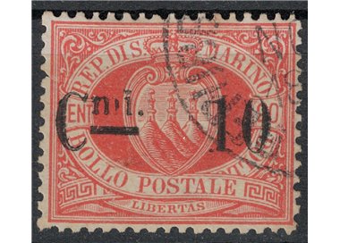 SAN MARINO 1892 10c on 20c red (10) us