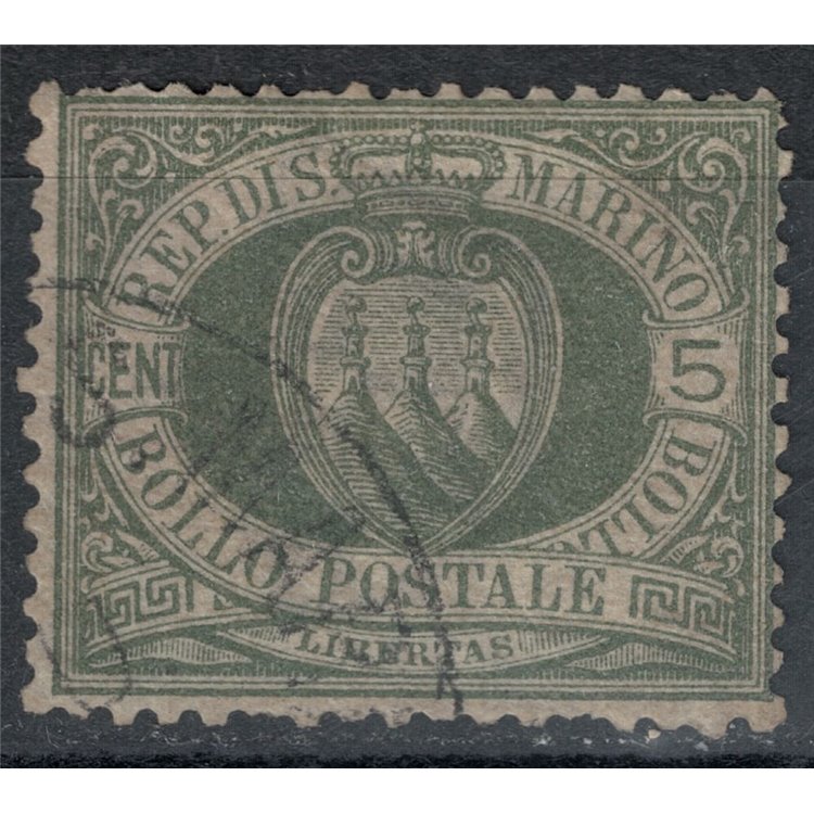 SAN MARINO 1892-94 5c green grey us