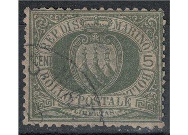 SAN MARINO 1892-94 5c green grey us