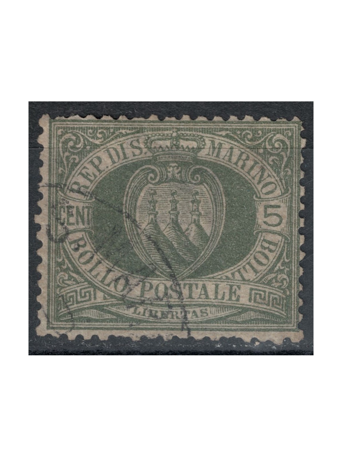 SAN MARINO 1892-94 5c green grey us