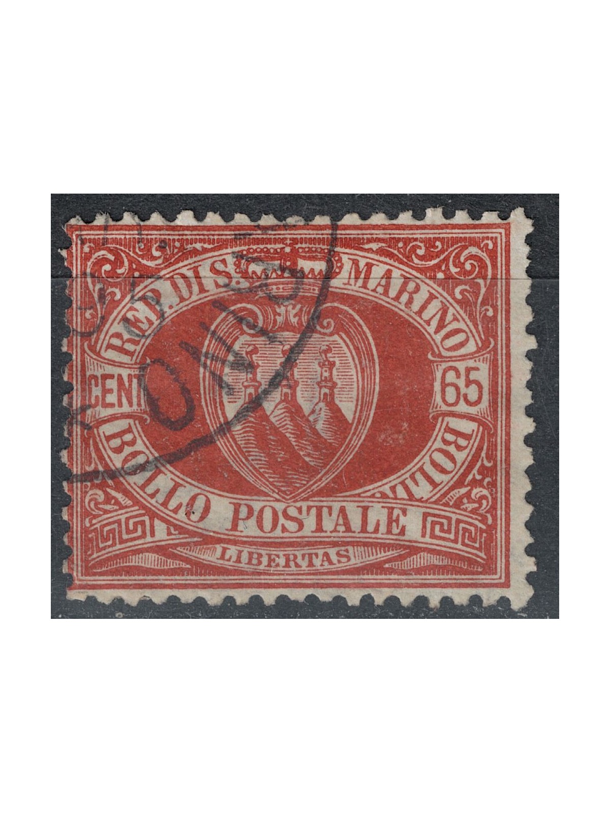 SAN MARINO 1892-94 65c bruno rosso us