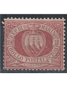 SAN MARINO 1894-99 10c rosso bruno cupo us