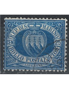 SAN MARINO 1894-99 25c azzurro us