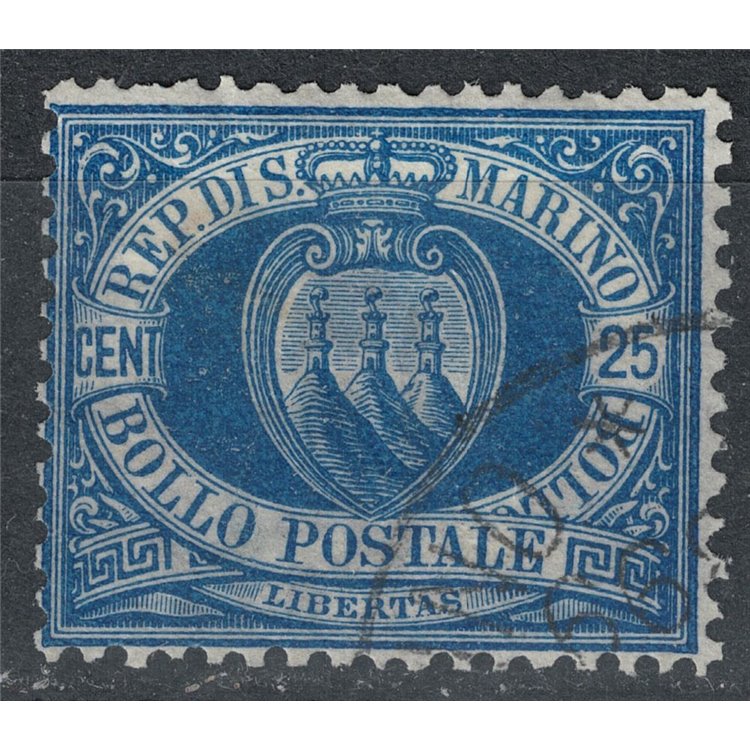 SAN MARINO 1894-99 25c azzurro us