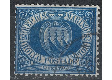 SAN MARINO 1894-99 25c azzurro us