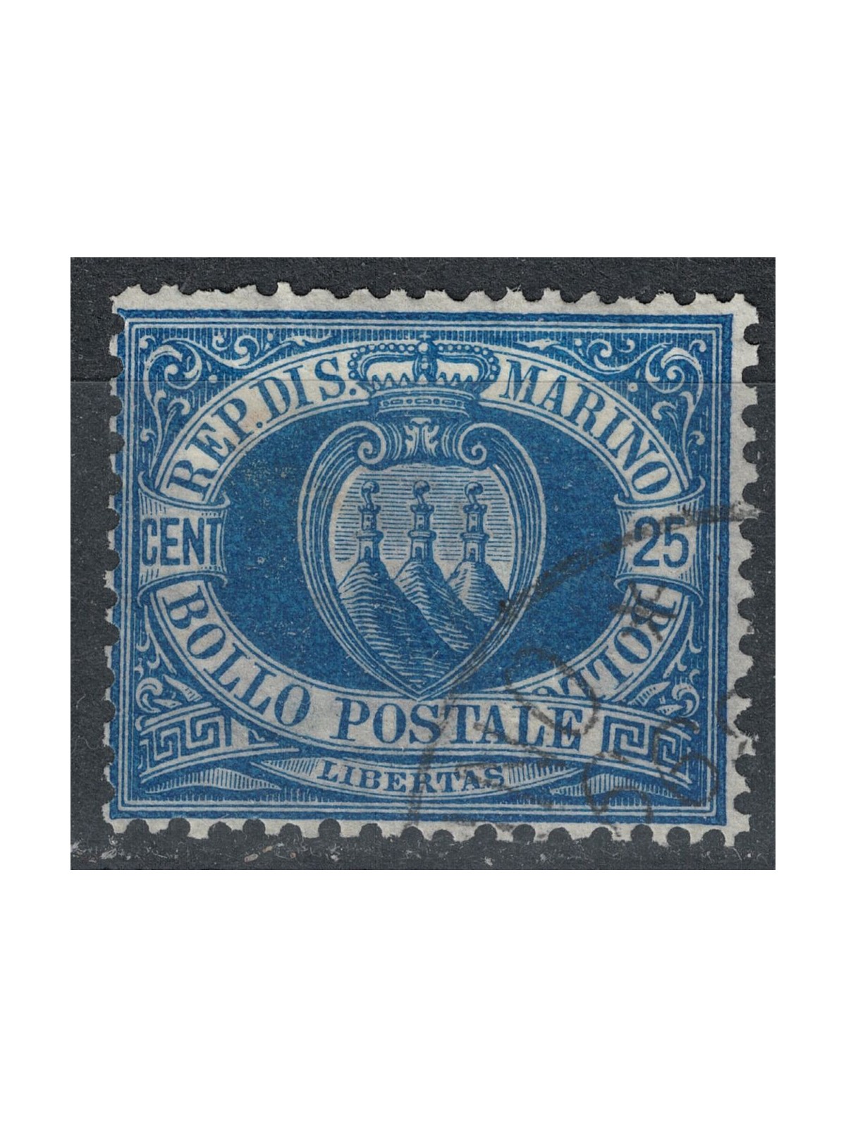 SAN MARINO 1894-99 25c azzurro us