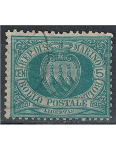 SAN MARINO 1894-99 5c verde us