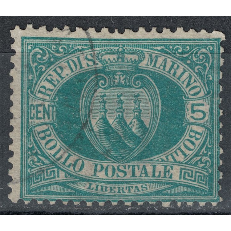 SAN MARINO 1894-99 5c verde us