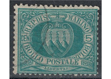 SAN MARINO 1894-99 5c green us