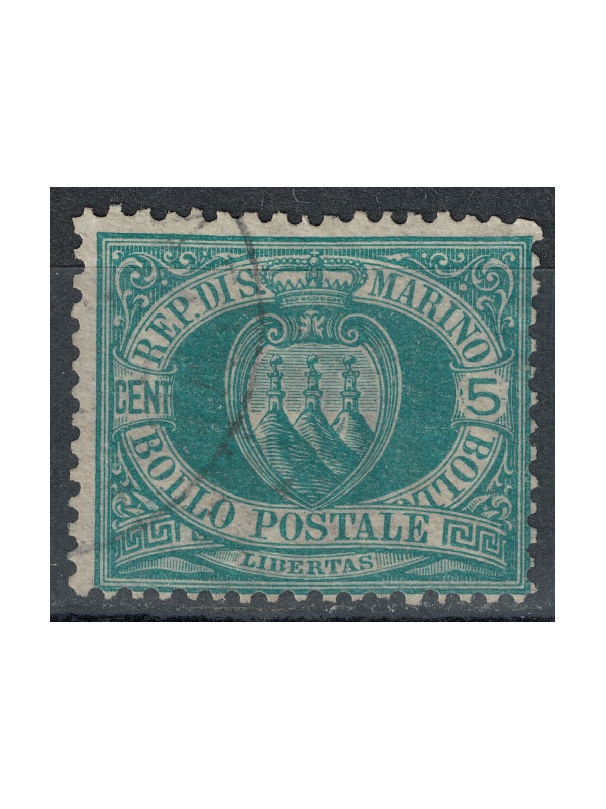 SAN MARINO 1894-99 5c green us
