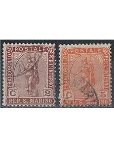 SAN MARINO 1899 Statua della Libertà 2v us