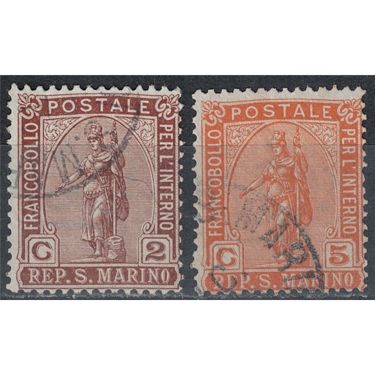 SAN MARINO 1899 Statua della Libertà 2v us