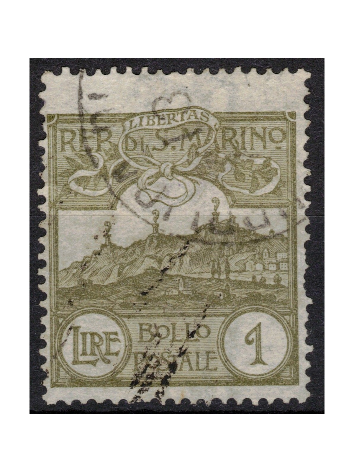 SAN MARINO 1903 1£ olive us