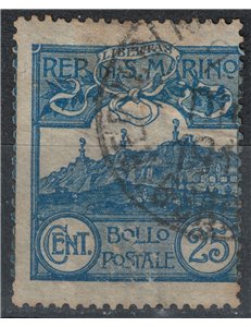 SAN MARINO 1903 25c azzurro us