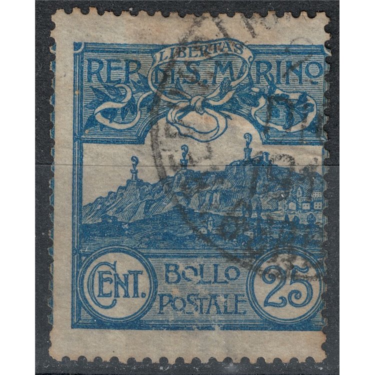 SAN MARINO 1903 25c blue us