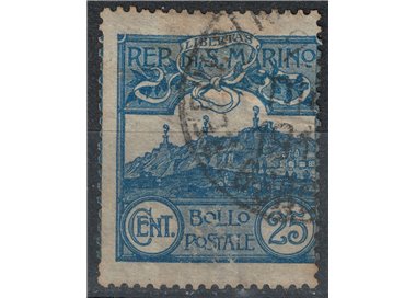 SAN MARINO 1903 25c blue us