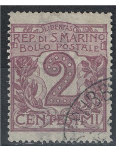 SAN MARINO 1903 2c violetto bruno us