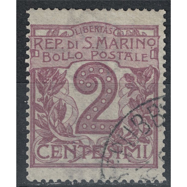 SAN MARINO 1903 2c brown violet us