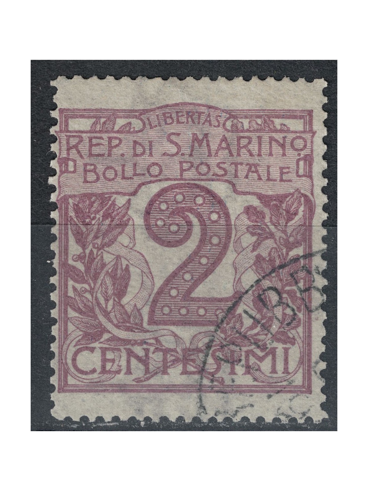 SAN MARINO 1903 2c violetto bruno us