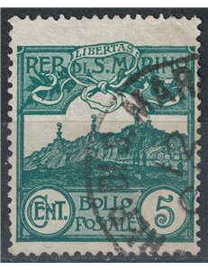 SAN MARINO 1903 5c verde us