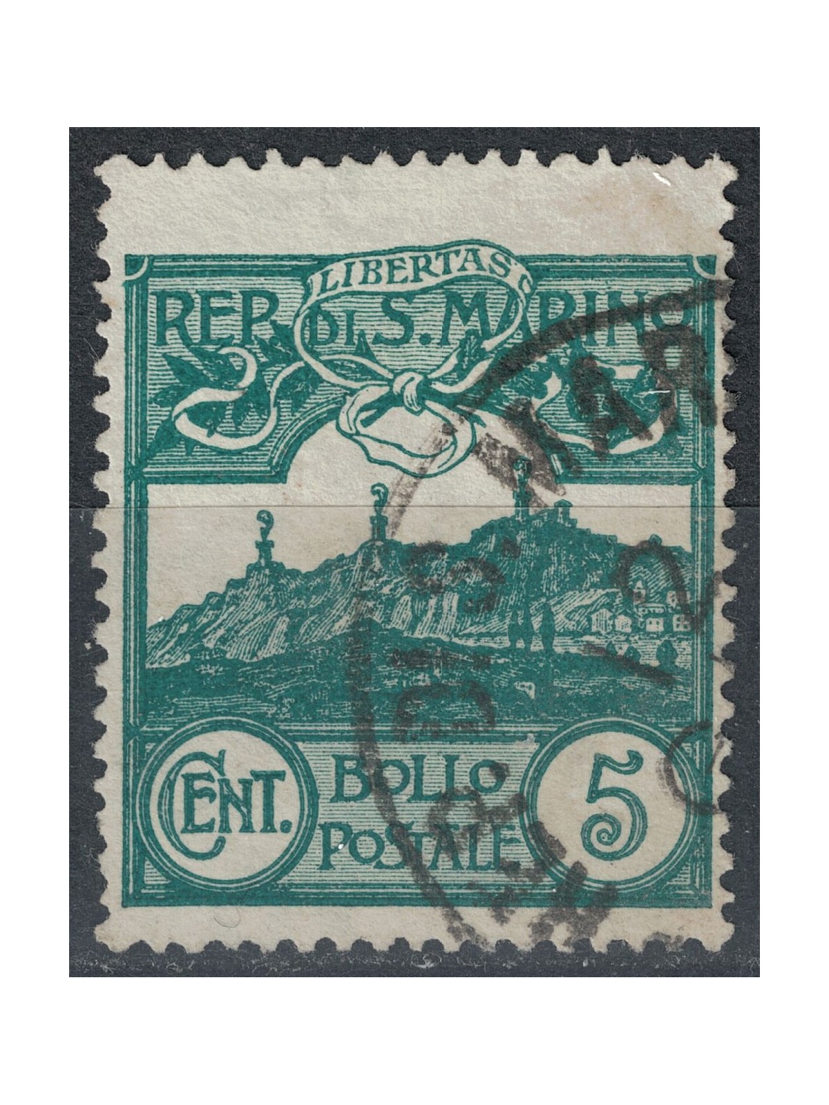 SAN MARINO 1903 5c green us