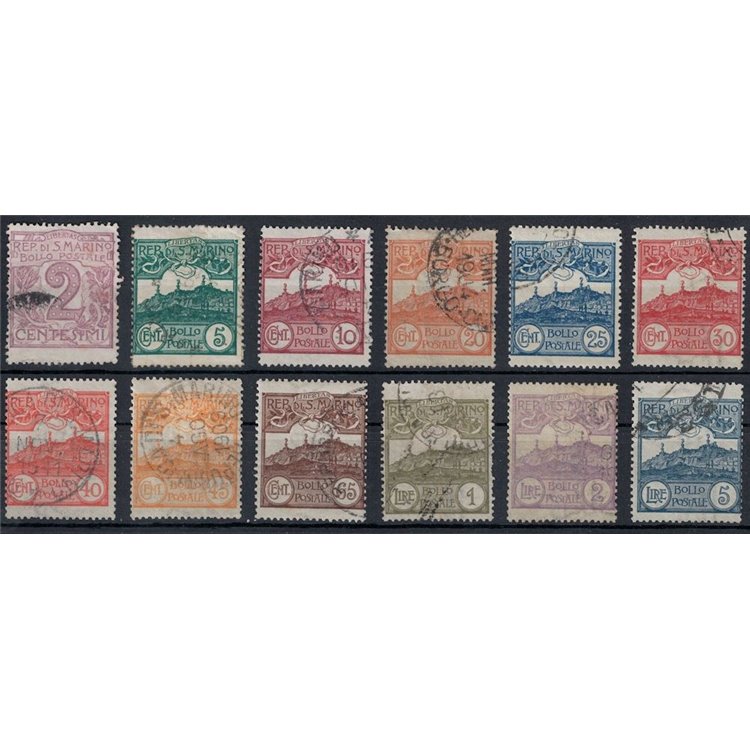 SAN MARINO 1903 Cifra o veduta 12v us