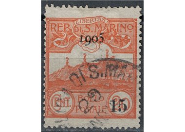 SAN MARINO 1905 View of San Marino overprinted us