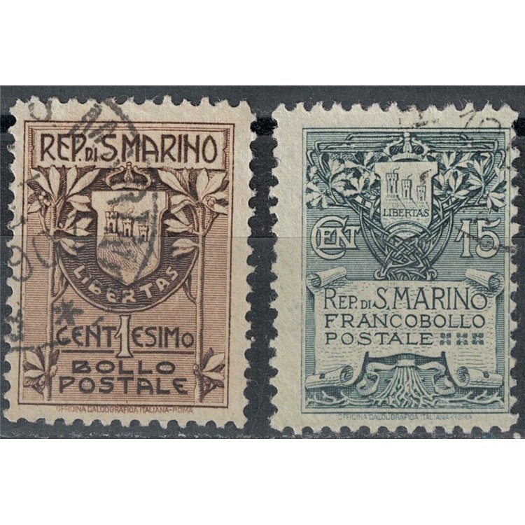 SAN MARINO 1907 Stemma 2v us
