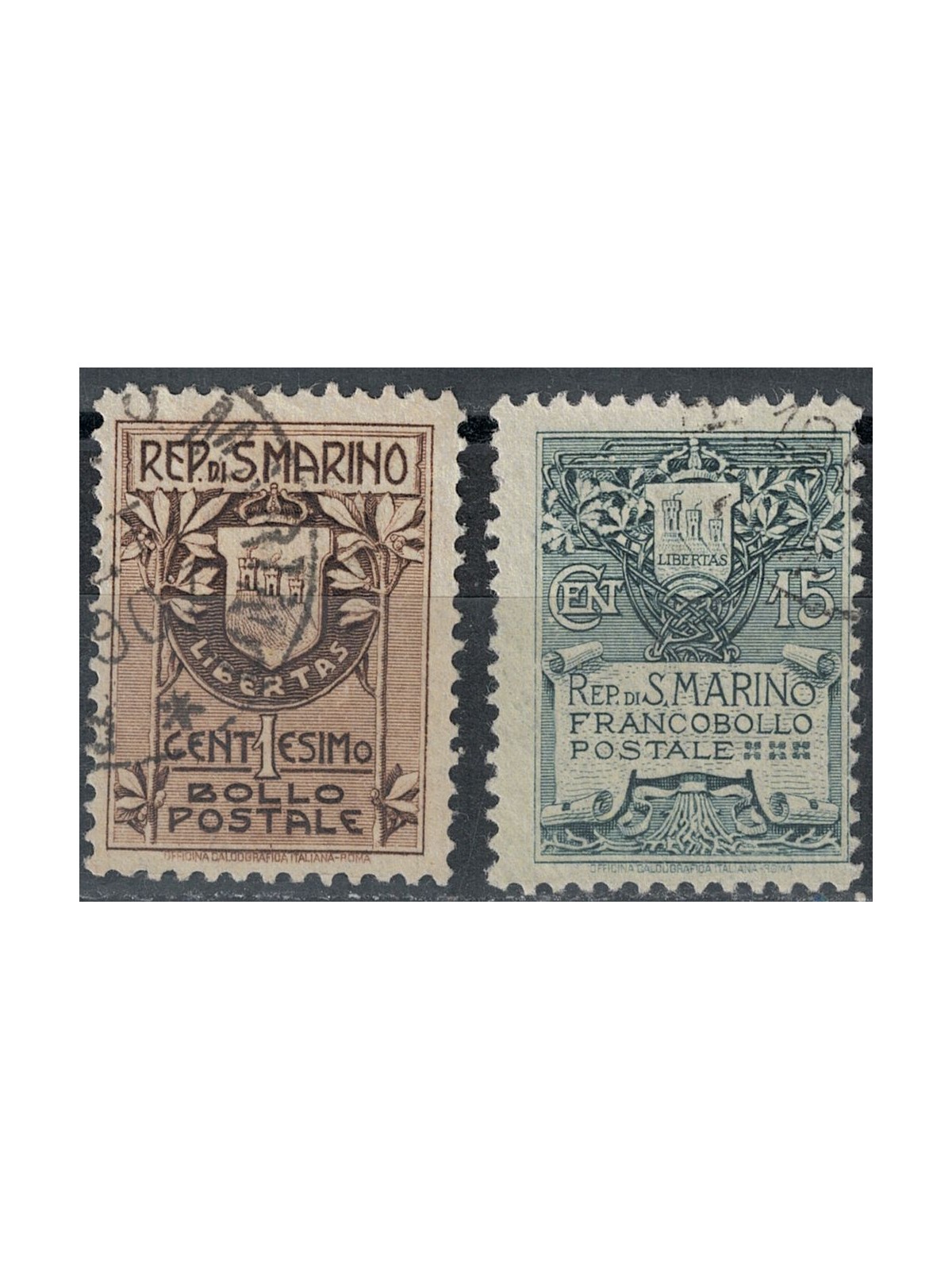 SAN MARINO 1907 Stemma 2v us