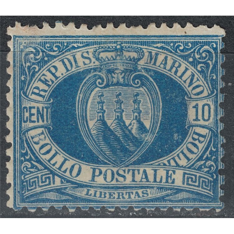 SAN MARINO 1877-90 10c blue MH* ©