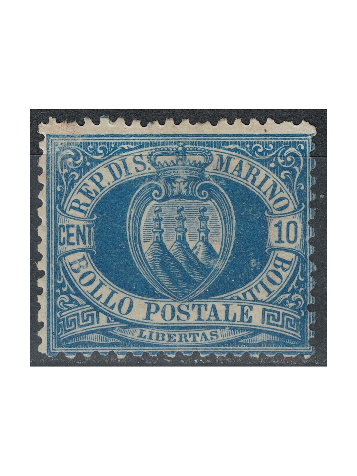 SAN MARINO 1877-90 10c azzurro MH* ©