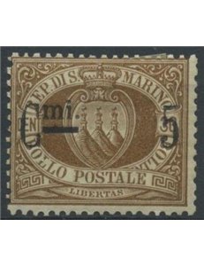 SAN MARINO 1892 5c su 30c bruno MH*