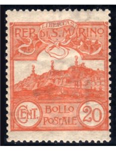SAN MARINO 1903 20c arancio MH*