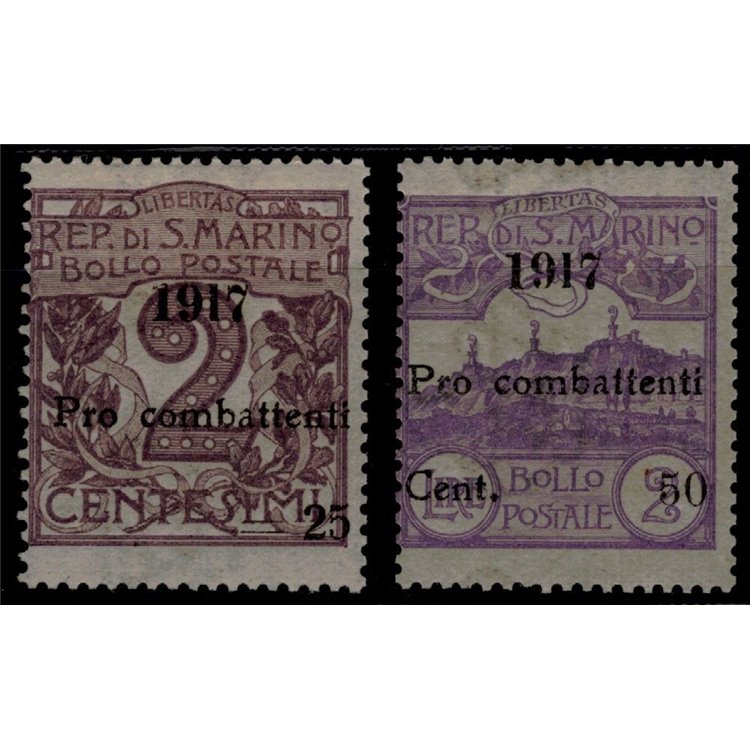 SAN MARINO 1917 Pro Combatants 2v MH*
