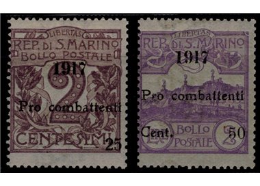 SAN MARINO 1917 Pro combattenti 2v MH*